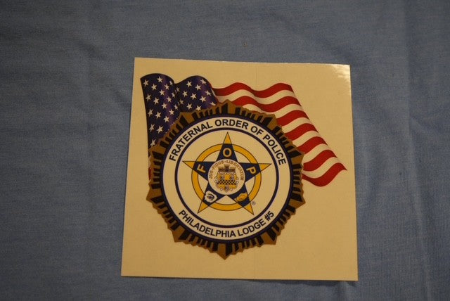 FOP AMERICAN FLAG OUTSIDE DECAL