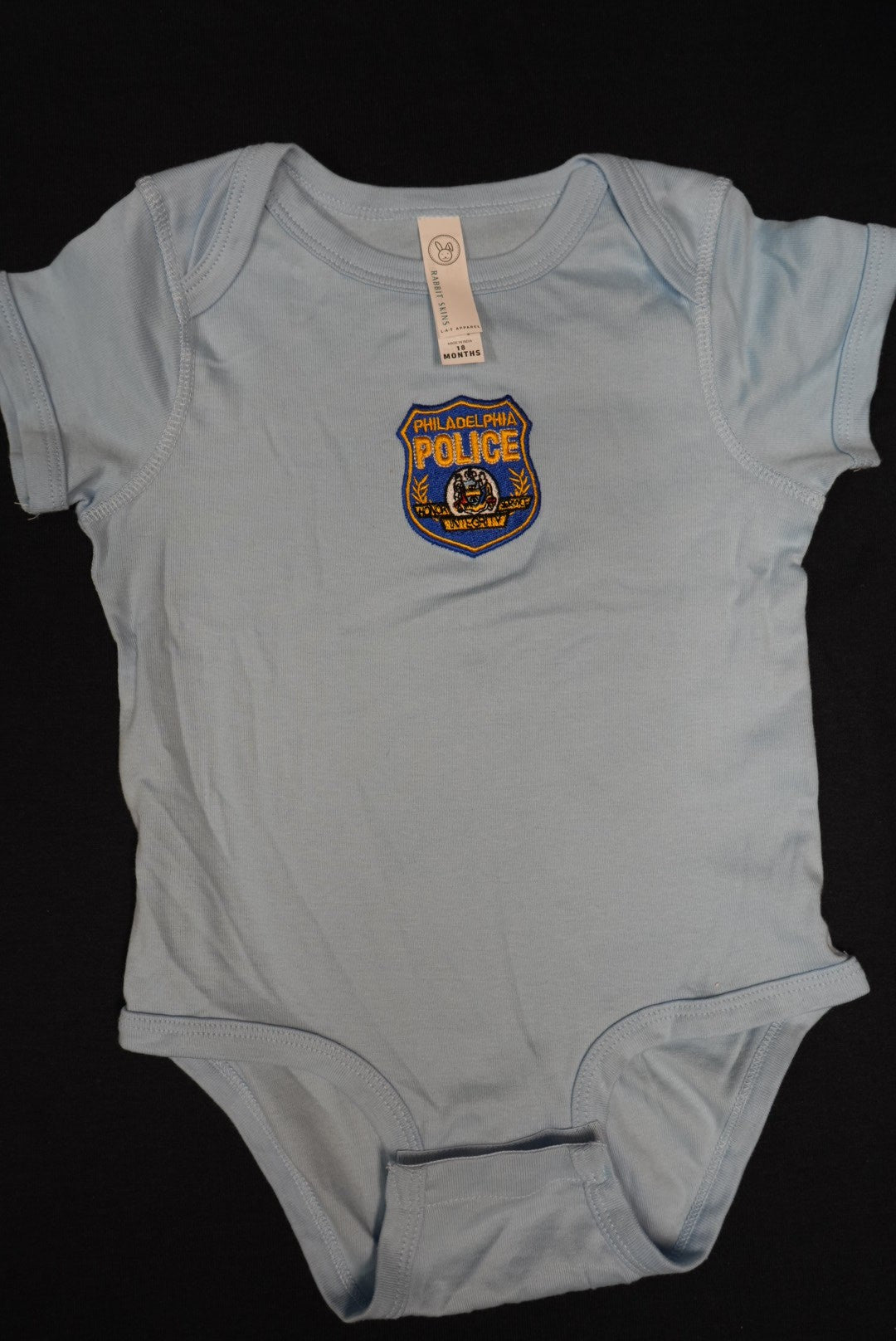 BABY ONESIES W/PPD BADGE OR THIN BLUE LINE FLAG
