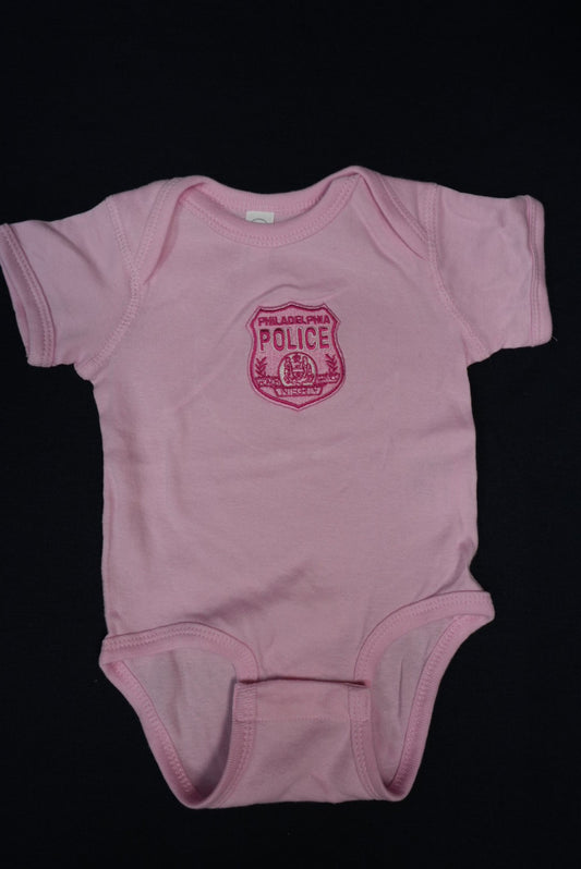 BABY ONESIES W/PPD BADGE OR THIN BLUE LINE FLAG