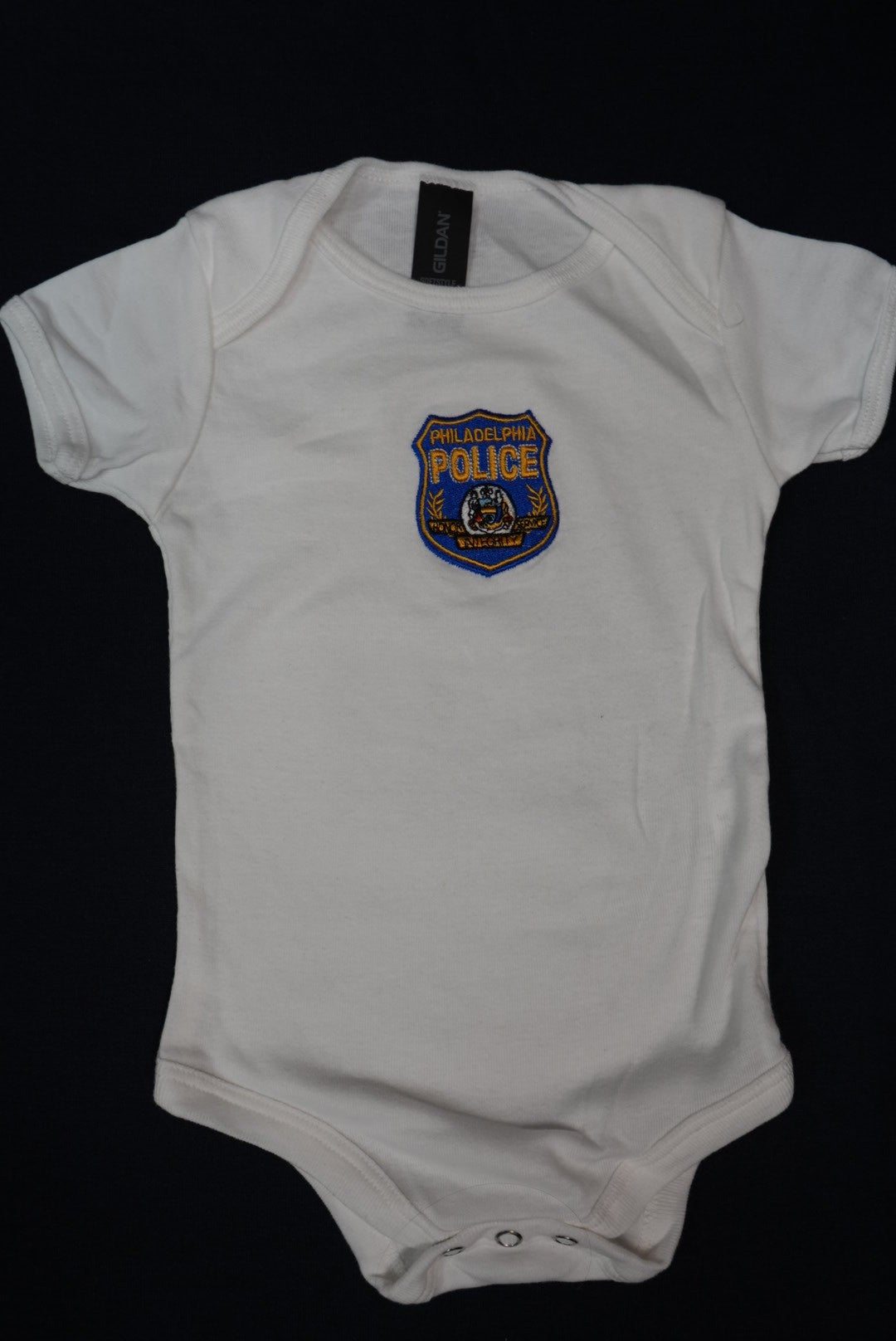 BABY ONESIES W/PPD BADGE OR THIN BLUE LINE FLAG