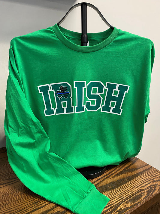 Irish L/S Thin Blue Line Shamrock T-Shirt