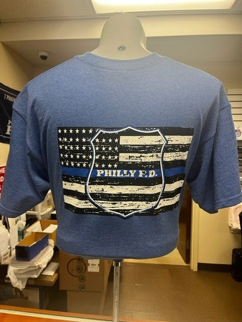 Philly P.D. Shield with flag short sleeve t-shirt